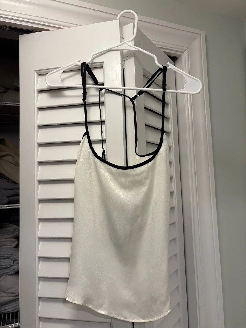 Free People Heat Of The Moment Cami Cream X Black Size Medium NWT